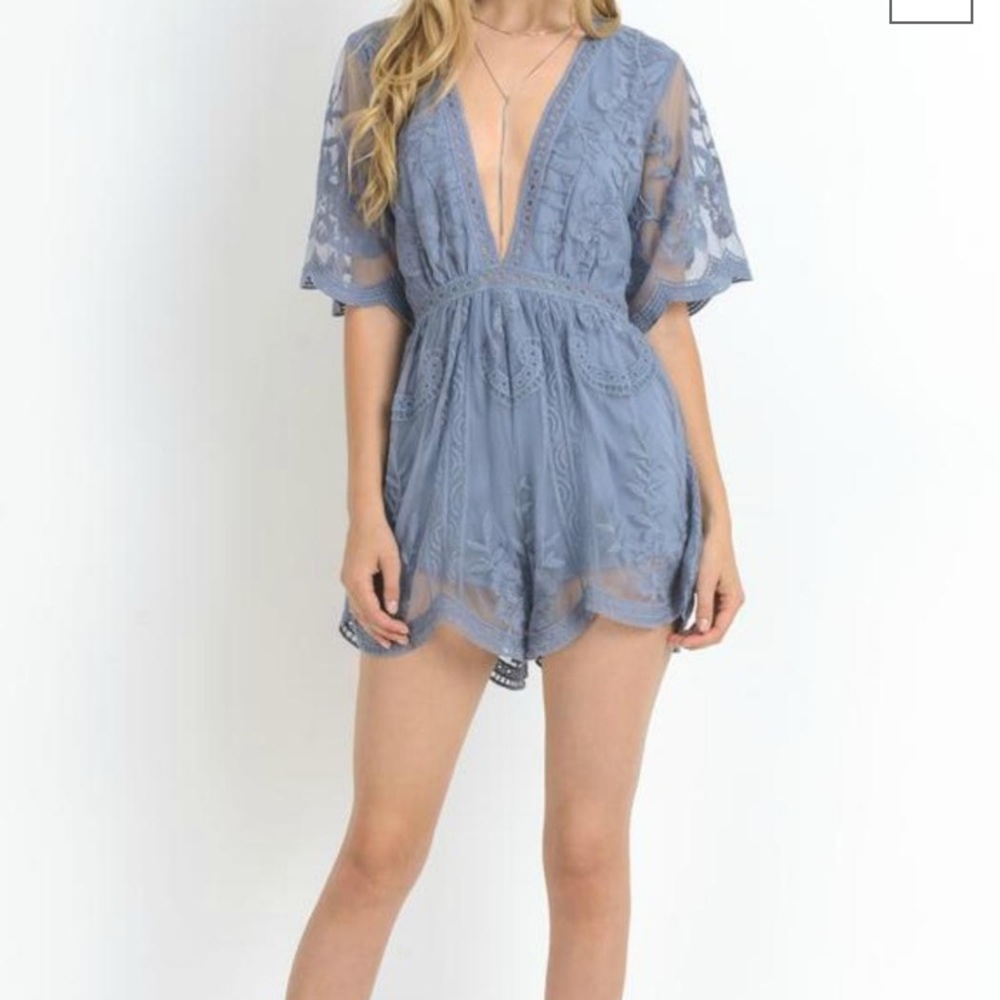Honey punch Lace Romper